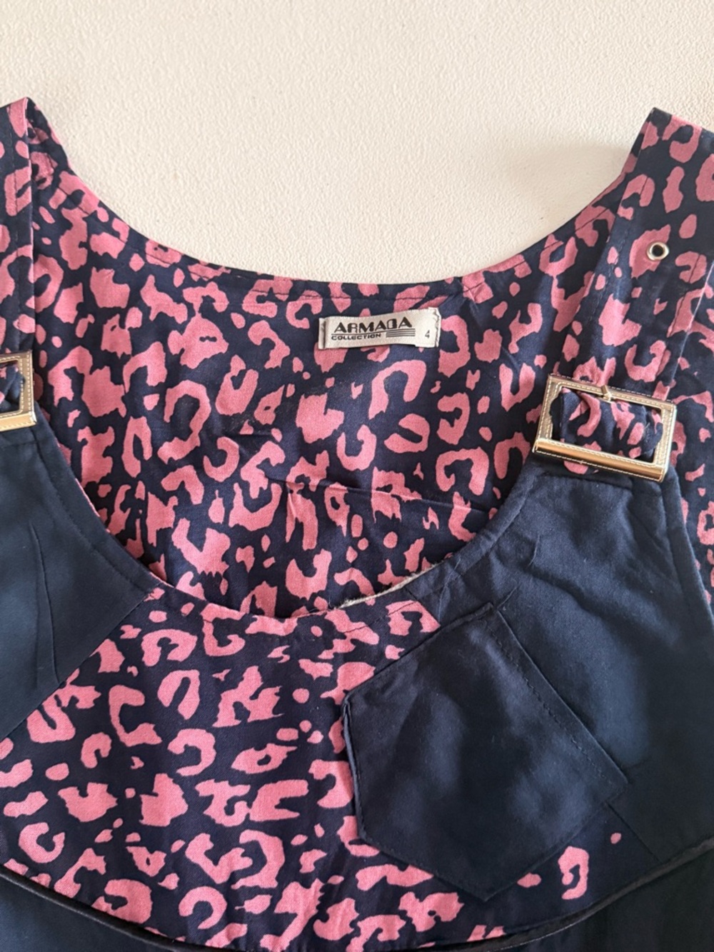 Sleeveless Navy Maxi Dress with Pink Print - Picture 10 of 10
